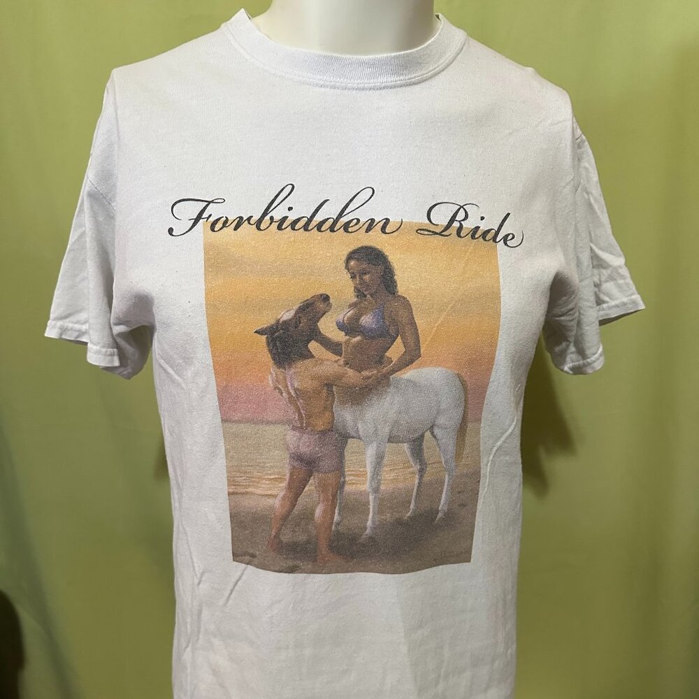 Forbidden Ride Pizza Slime Men's White T Shirt Size Medium Cotton